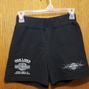 Black Harley Davidson Mid-Rise shorts